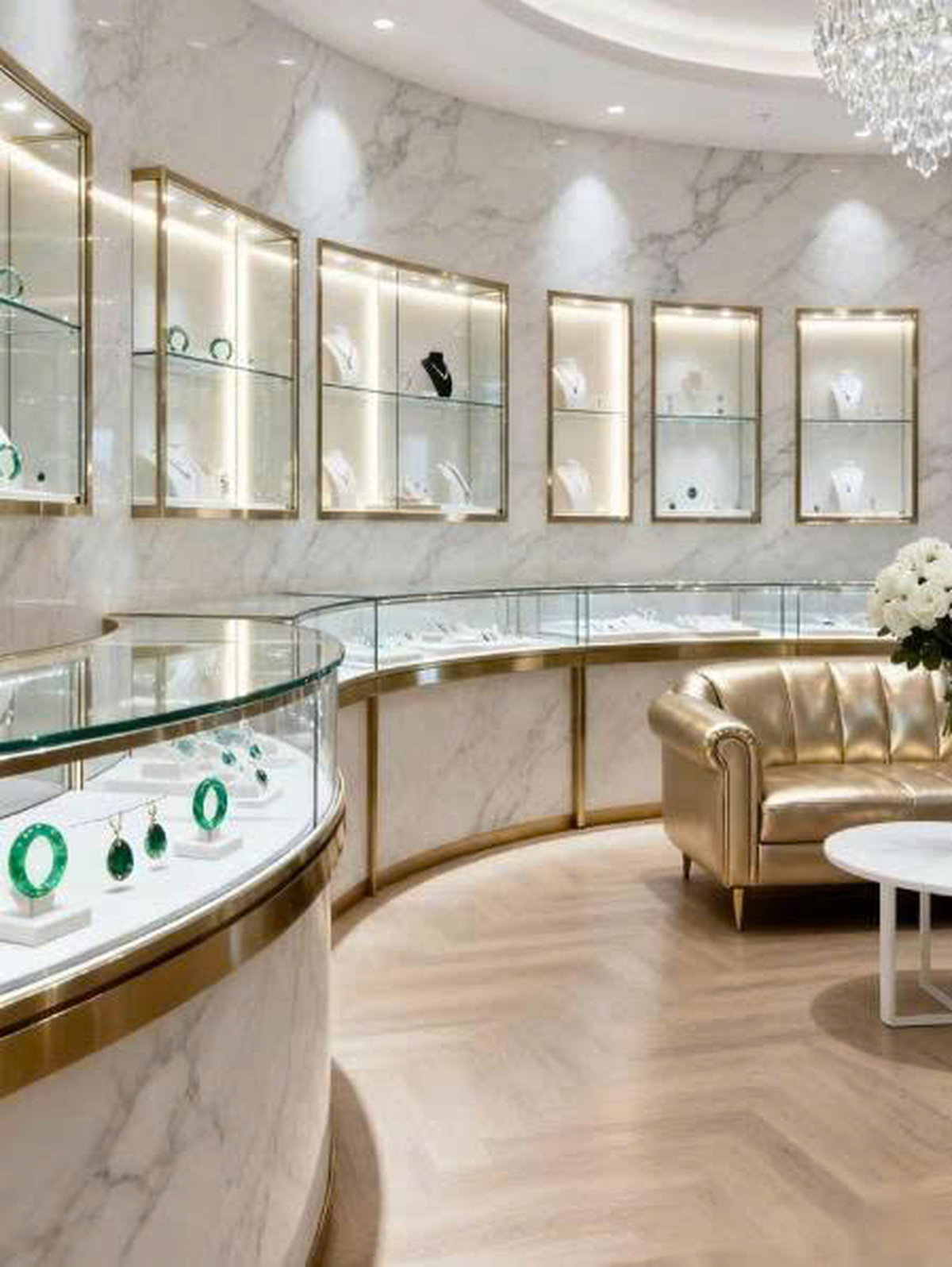 Mẫu tủ trưng bày trang sức âm tường SL-WC-007