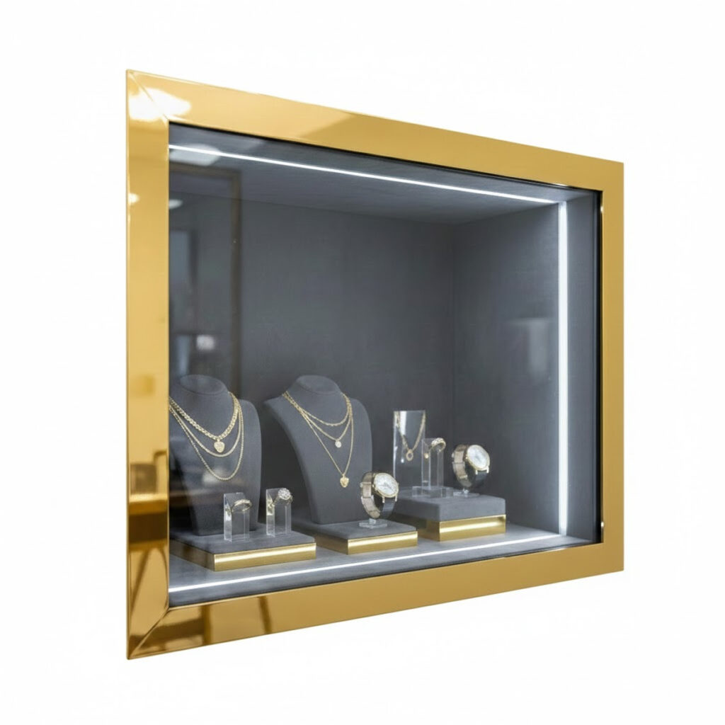 Mẫu tủ trưng bày trang sức âm tường SL-WC-008