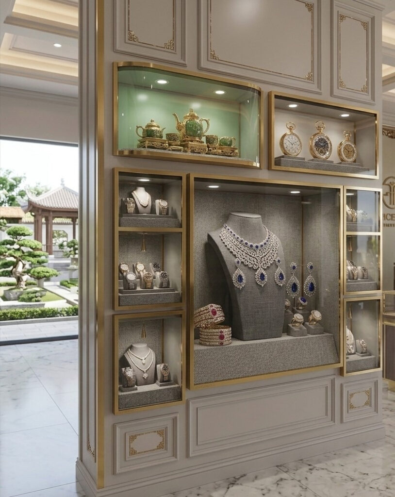 Tủ trưng bày trang sức âm tường SL-WC-008