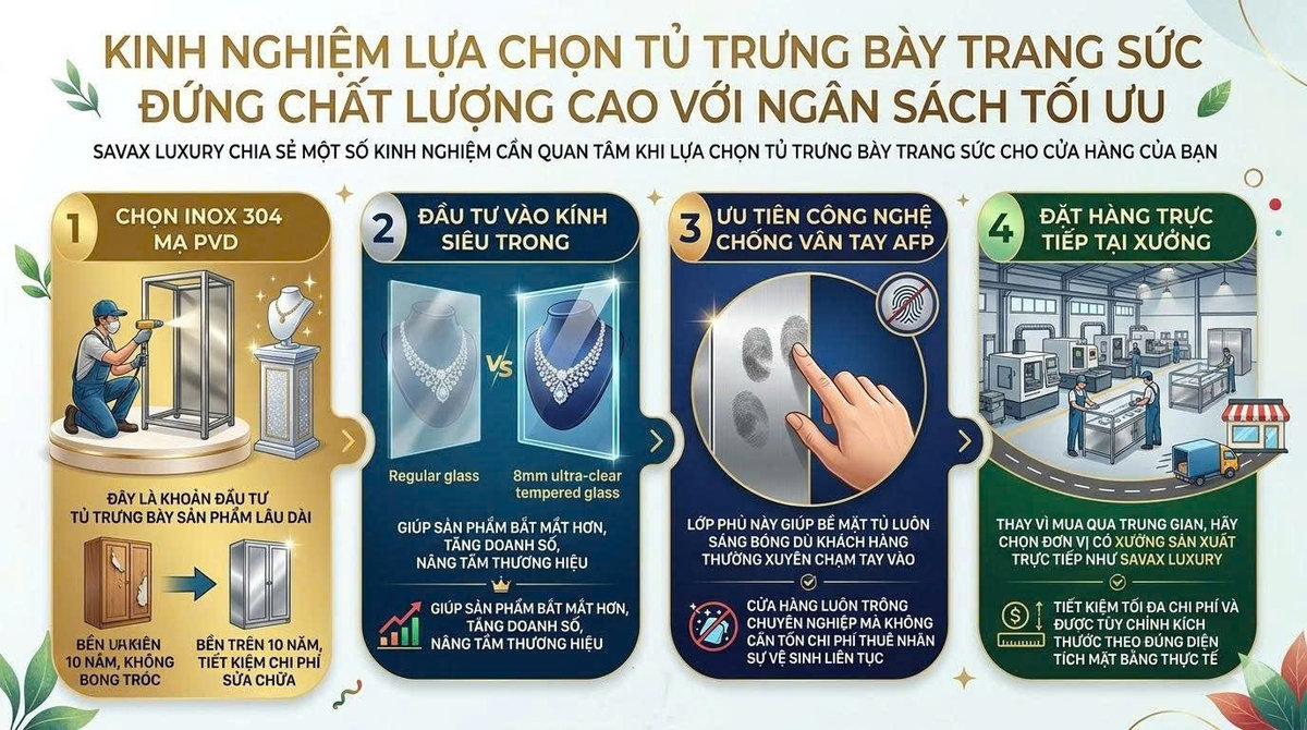 Tủ trưng bày trang sức đứng SL-FC-001 uy tín