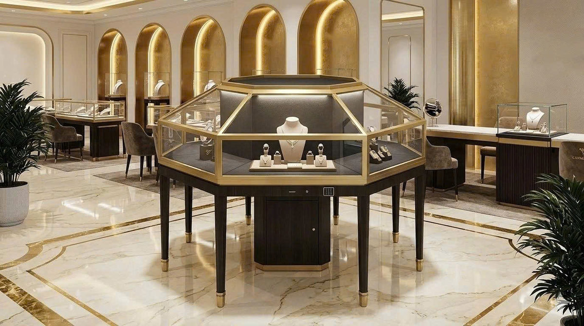 Tủ trưng bày trang sức tròn SL-CB-003