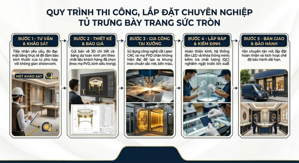 Tủ trưng bày trang sức tròn SL-CB-006