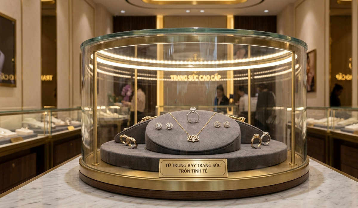Địa chỉ bán tủ trưng bày trang sức tròn SL-CB-007 giá rẻ