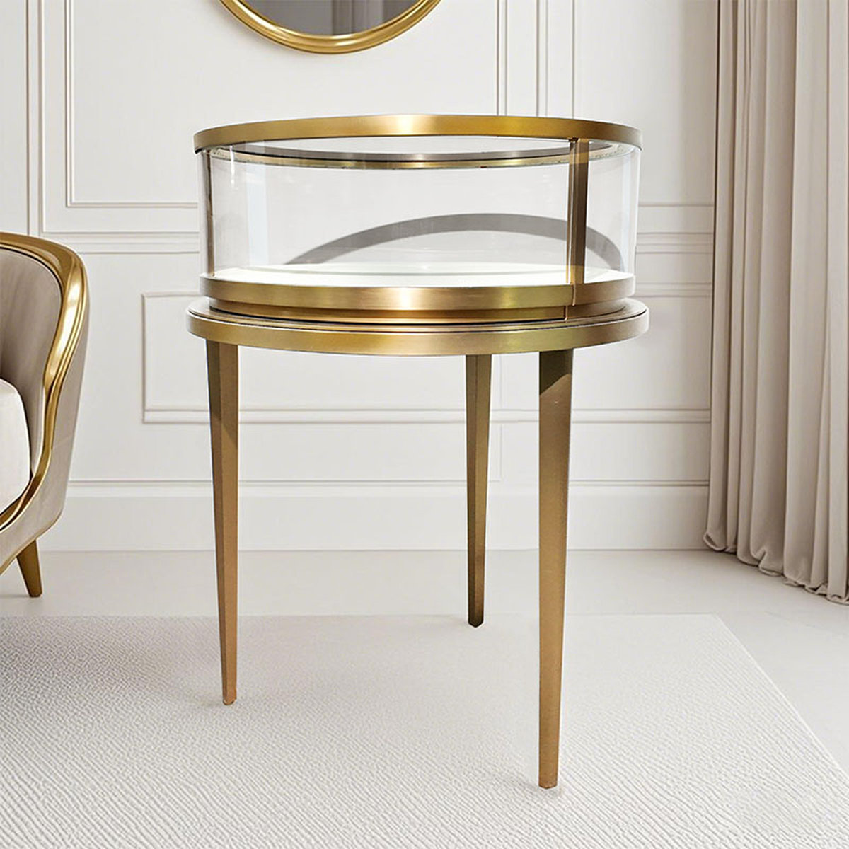 Thiết kế tủ tròn SL-CB-001 cho showroom trang sức