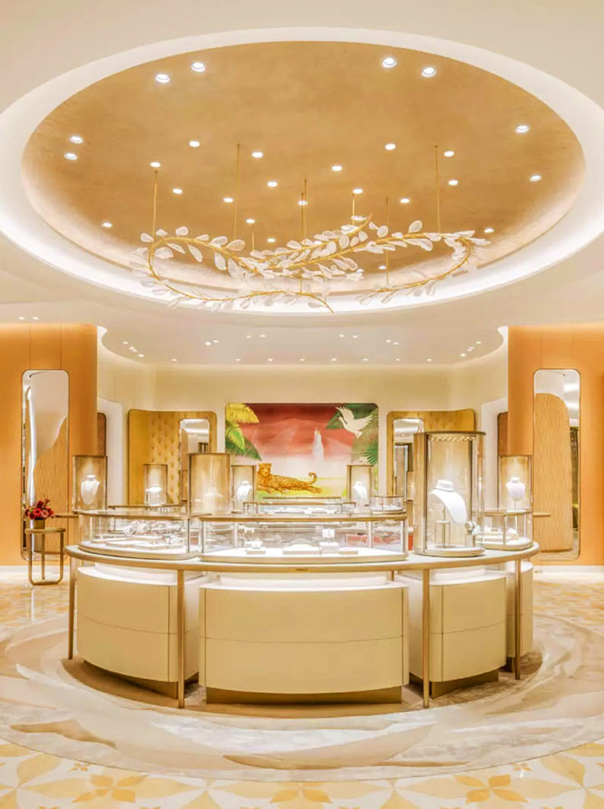 Tủ trưng bày trang sức tròn SL-CB-001 phong cách hiện đại