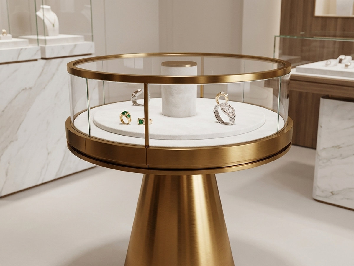 Tủ trưng bày trang sức tròn SL-CB-007 đẹp