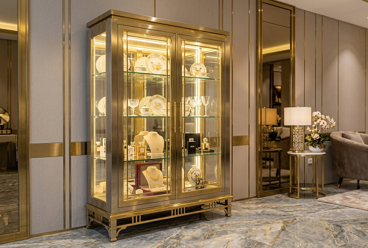 Đơn vị thi công tủ kính inox giá rẻ