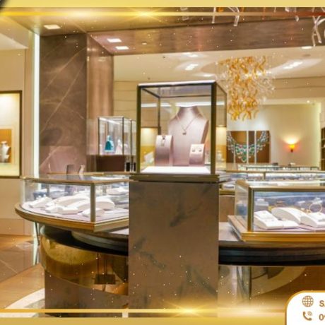 Tủ trưng bày mạ vàng PVD cao cấp