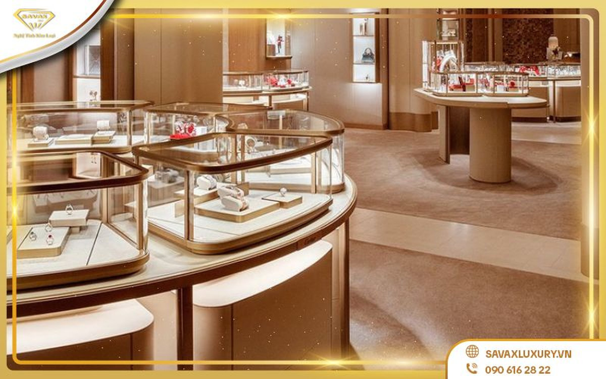 Gia công tủ trang sức inox mạ vàng