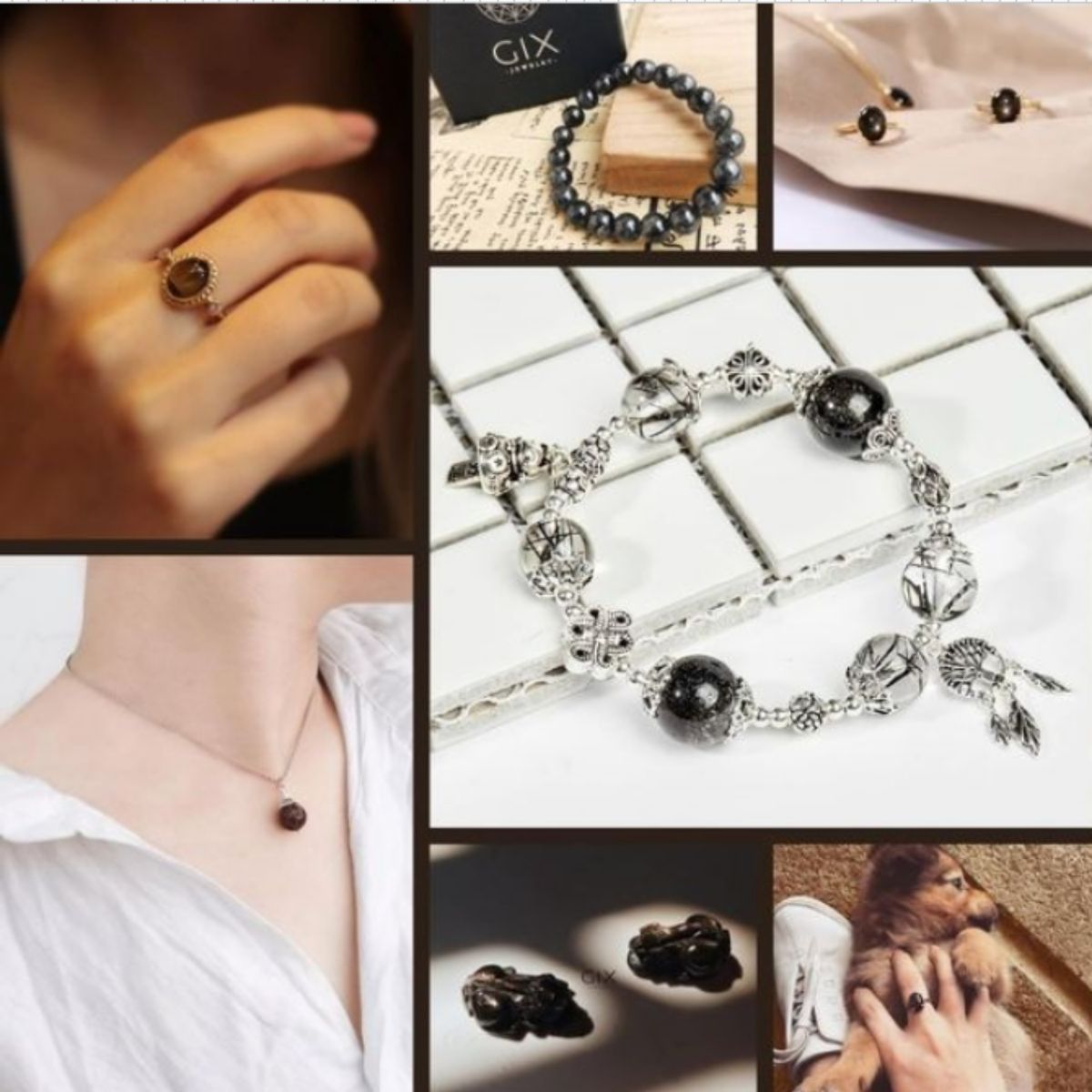 xu hướng trang sức đá đen