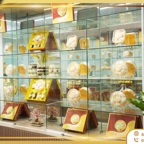 thiết kế tủ kính trưng bày yến
