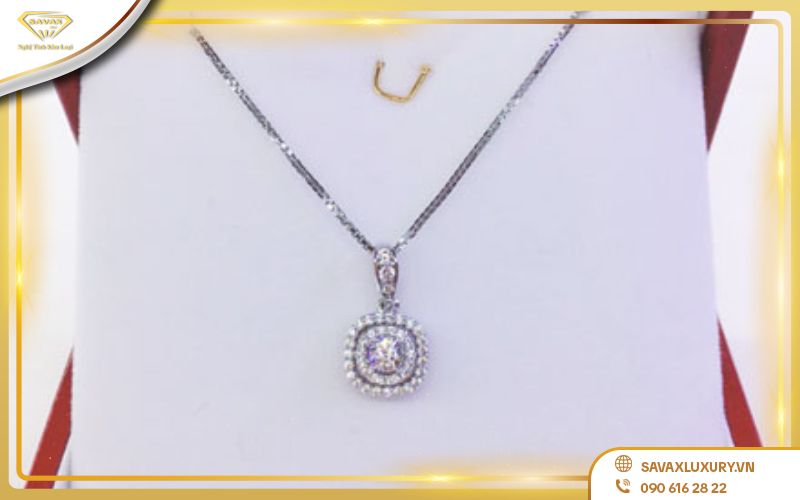 Dây chuyền vàng trắng Ý 750