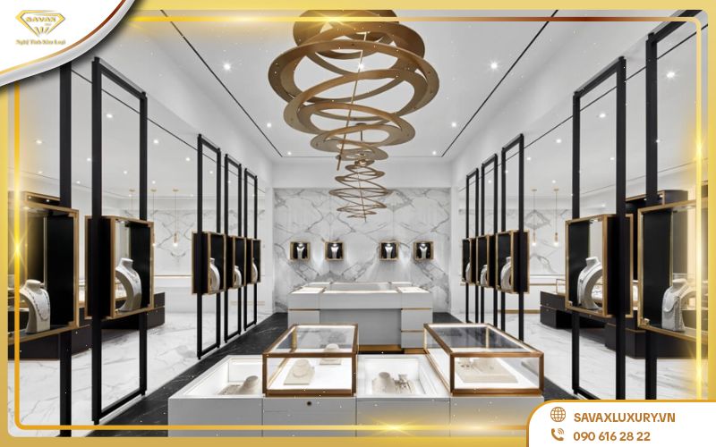 Showroom trang sức phong cách hiện đại đẳng cấp