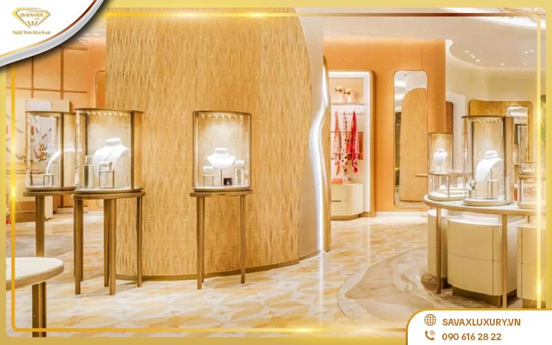 Showroom trang sức phong cách tối giản