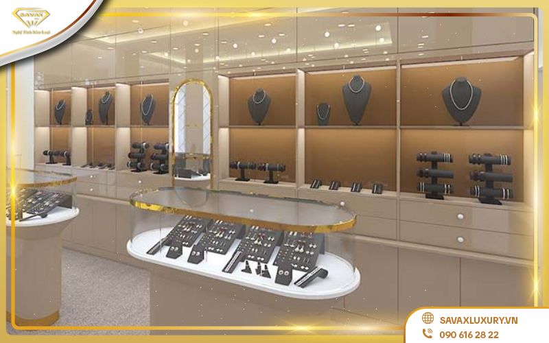 Showroom trang sức phong cách tối giản