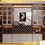 Mẫu tủ rượu trưng bày phong cách sang trọng, bền đẹp