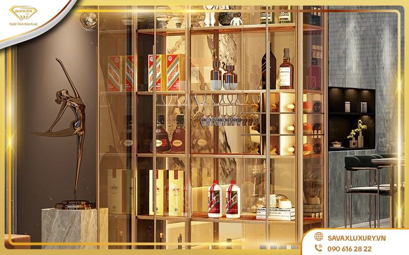 Các mẫu tủ rượu trưng bày phong cách sang trọng, bền đẹp