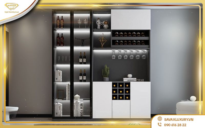 Tủ rượu trưng bày gỗ công nghiệp