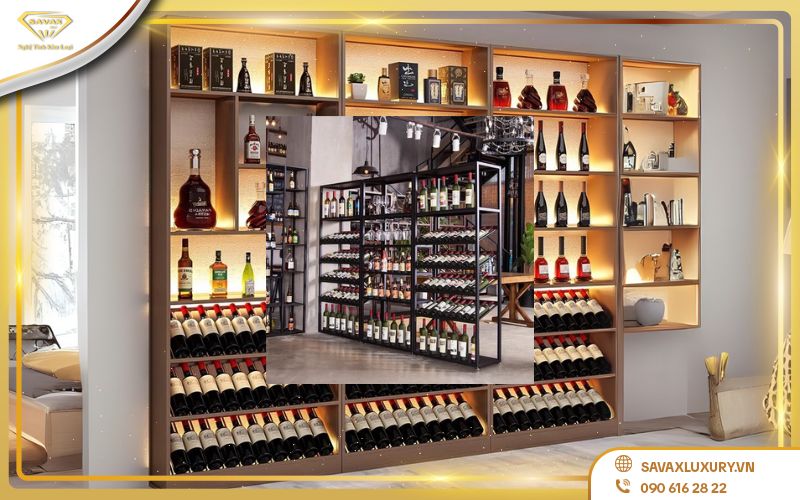 Tủ rượu trưng bày rượu vang