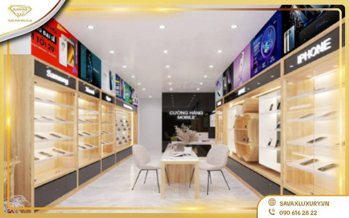 Lưu ý kích thước tủ trưng bày điện thoại