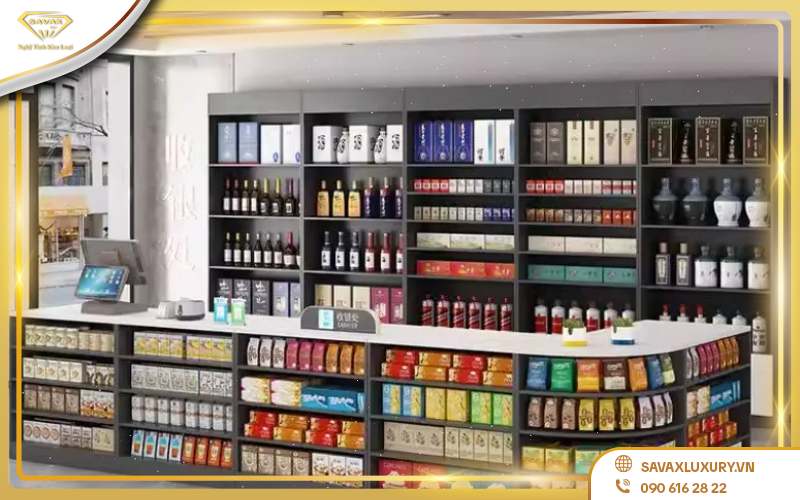 Bày sản phẩm nhỏ ở quầy thu ngân
