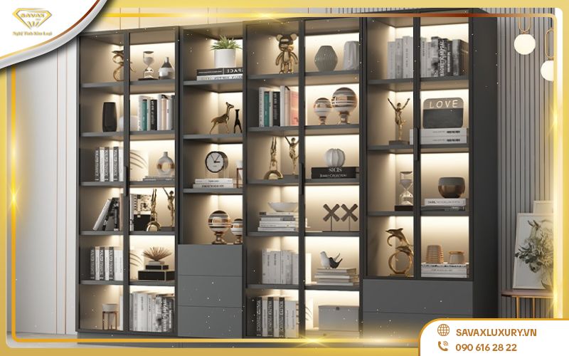 Xưởng gia công tủ trưng bày tại TPHCM uy tín