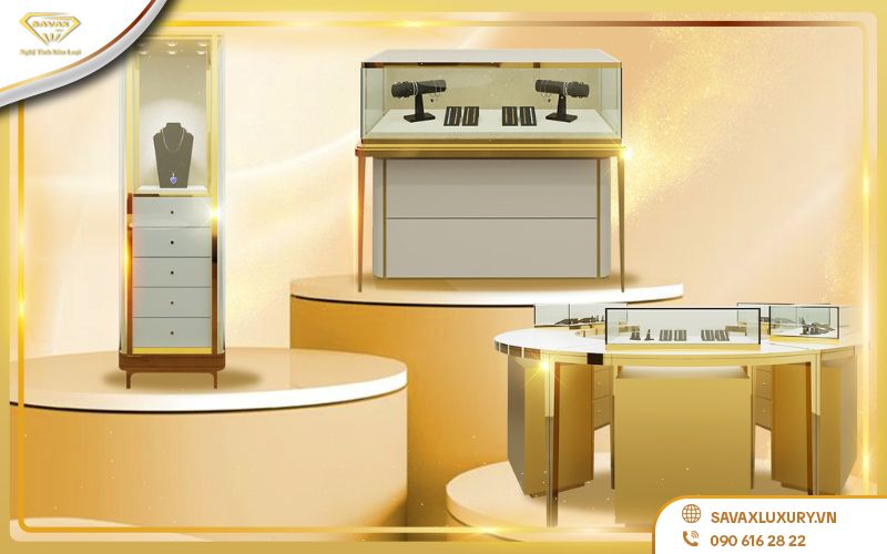 Đặt tủ quầy kính trưng bày theo kích thước