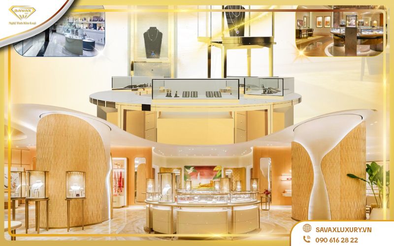 Đặt tủ quầy kính trưng bày có đèn LED
