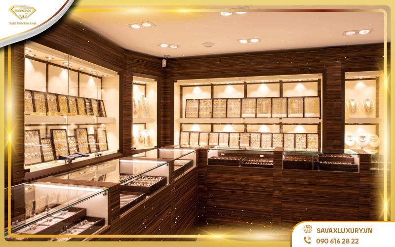 Thiết kế tủ trưng bày có cửa kính kết hợp đèn LED