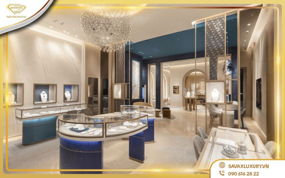 mẫu thiết kế cửa hàng trang sức kim cương