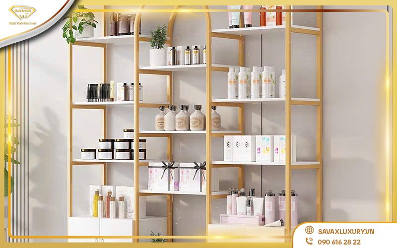 Mẫu tủ kính bày mỹ phẩm