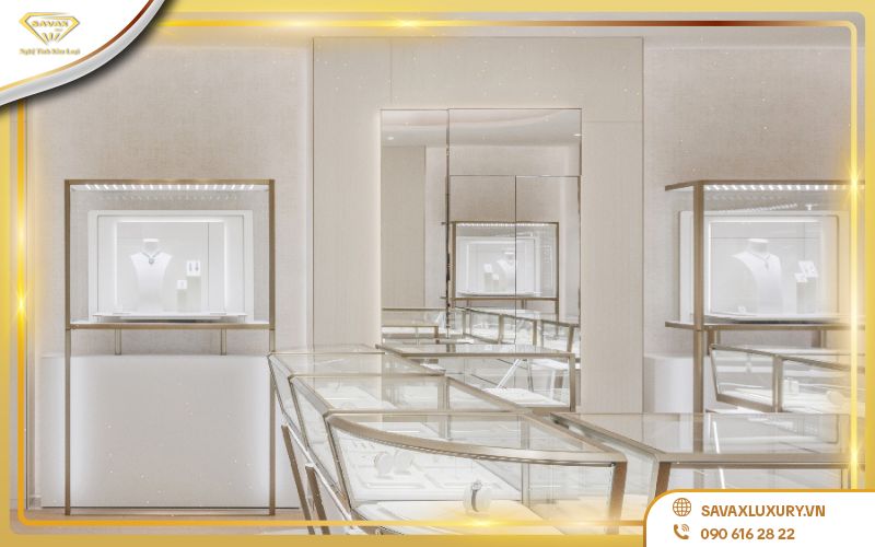 Kích thước tủ trưng bày túi xách showroom