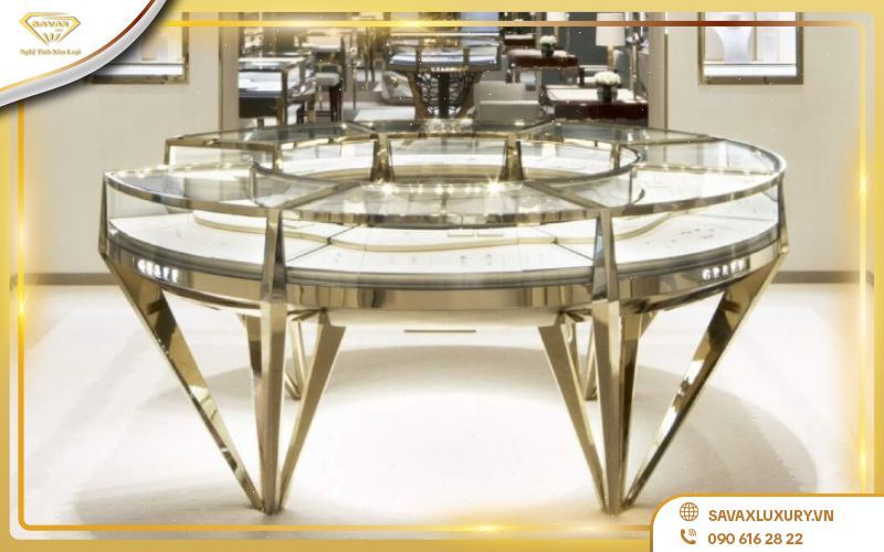 Tủ kệ trưng bày rượu cao cấp có đèn LED