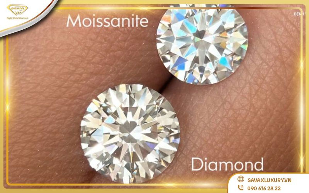 công thức hóa học của kim cương và Moissanite