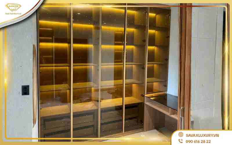 Tủ trưng bày giấy khen sang trọng