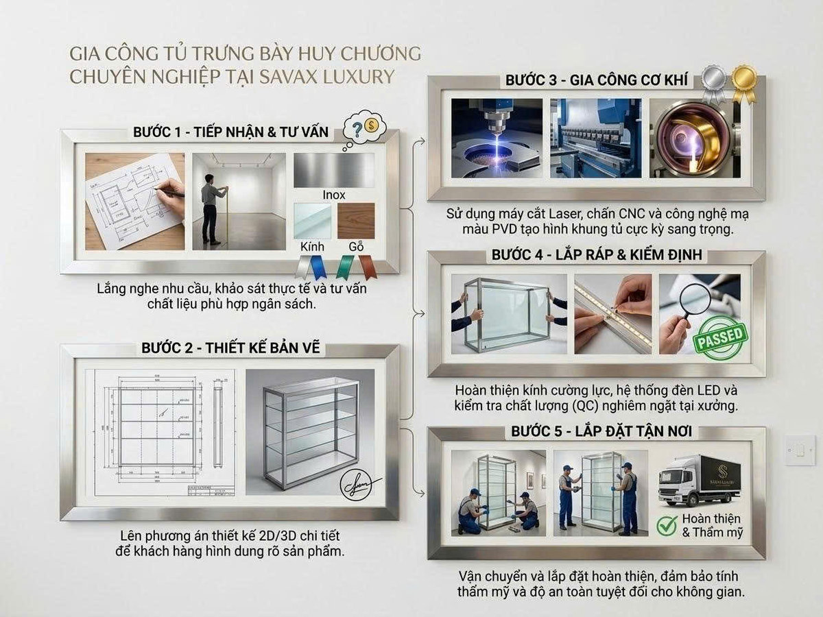 Tủ trưng bày huy chương giá tốt