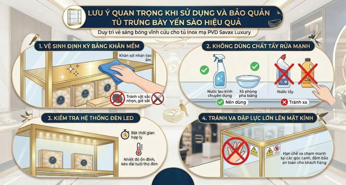 Tủ trưng bày yến sào bền bỉ