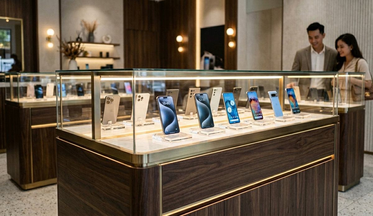 Các mẫu tủ trưng bày điện thoại