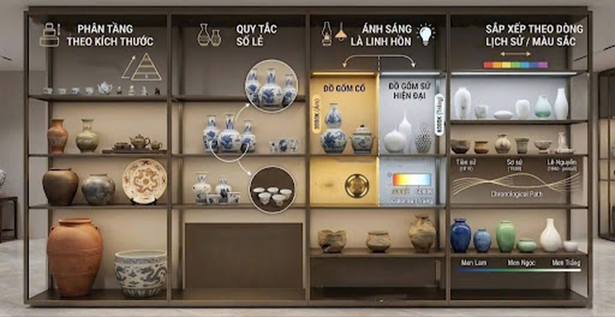 Cách chọn tủ trưng bày đồ gốm sứ