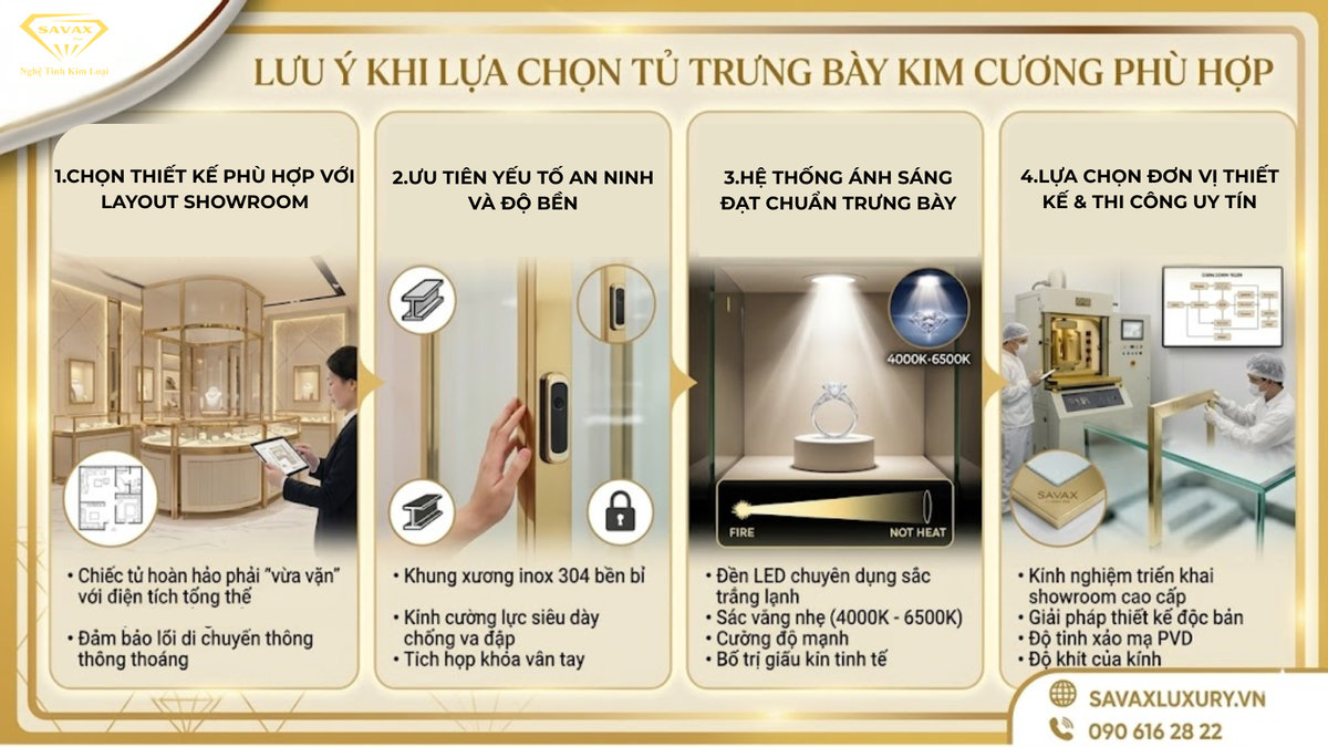 Cách chọn tủ trưng bày kim cương phù hợp