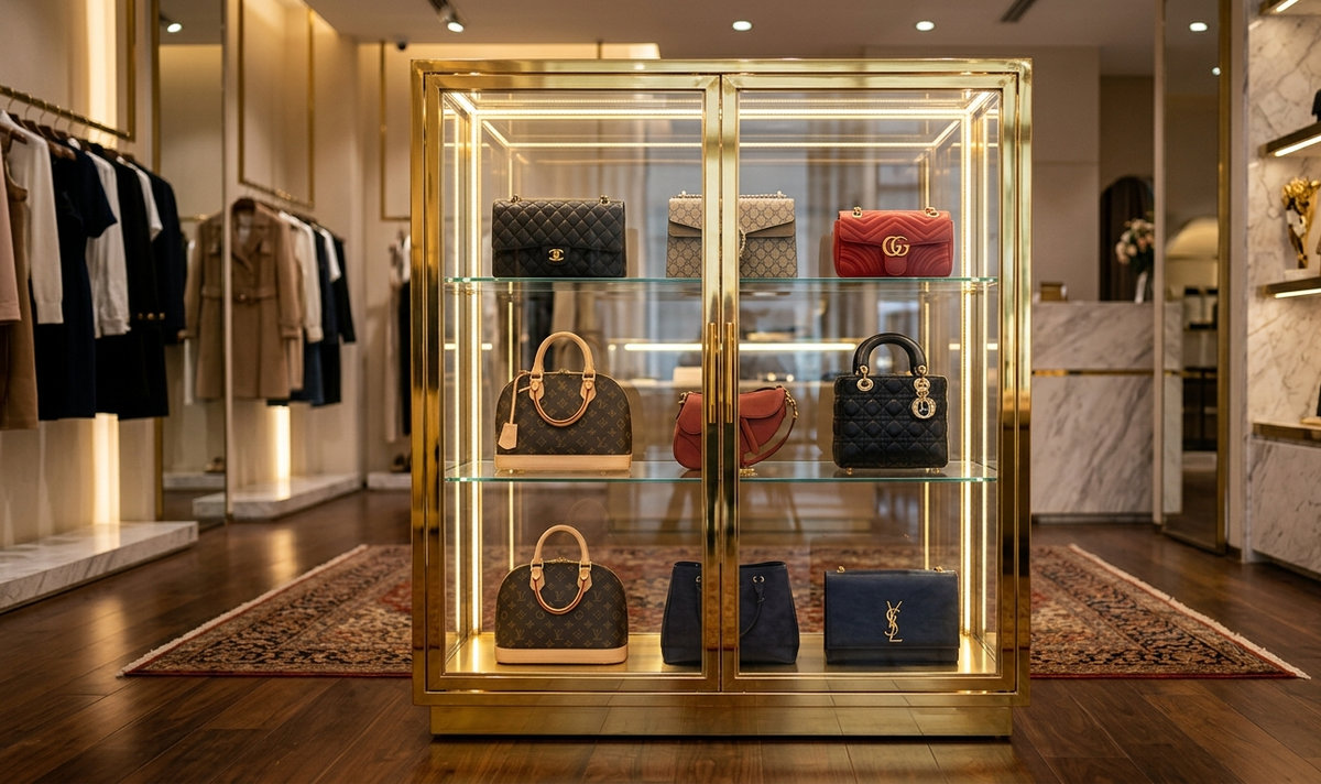 Địa chỉ thi công tủ trưng bày túi xách chất lượng