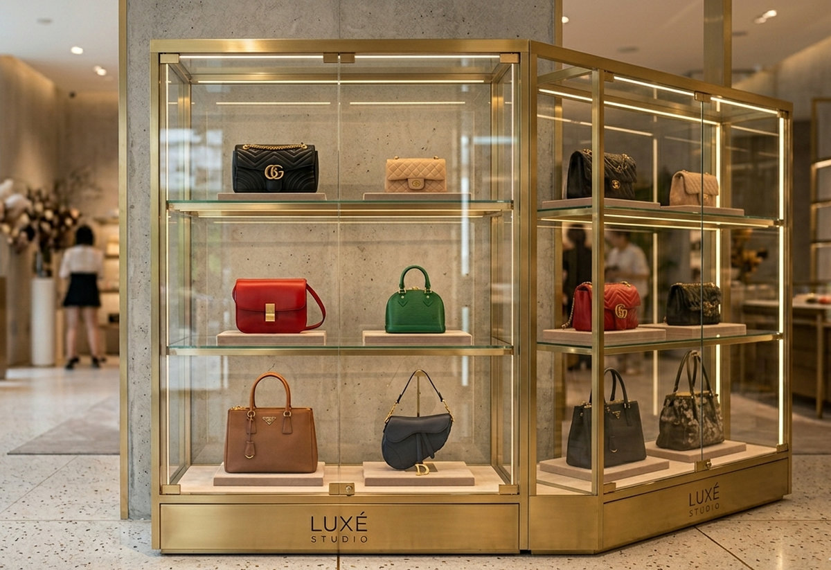 Địa chỉ thi công tủ trưng bày túi xách