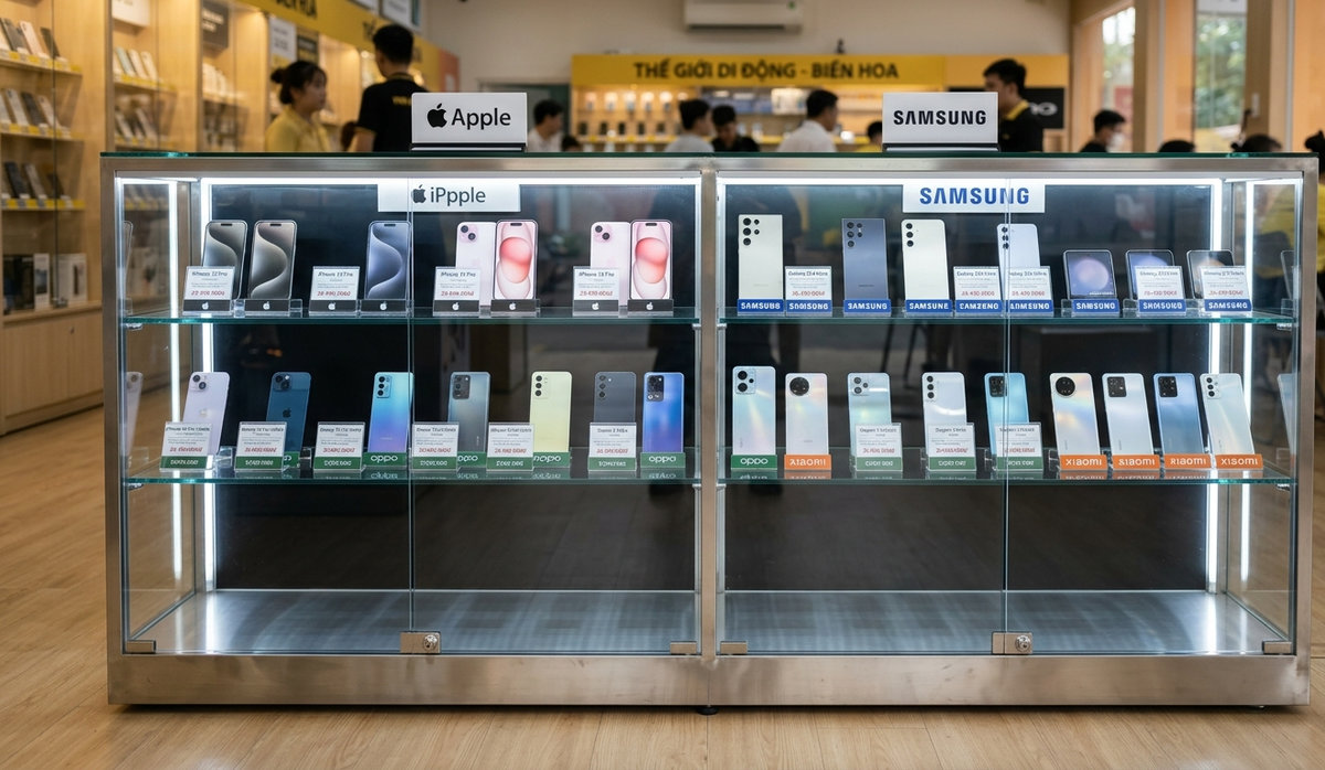 Mẫu tủ trưng bày điện thoại giá cả hợp lý