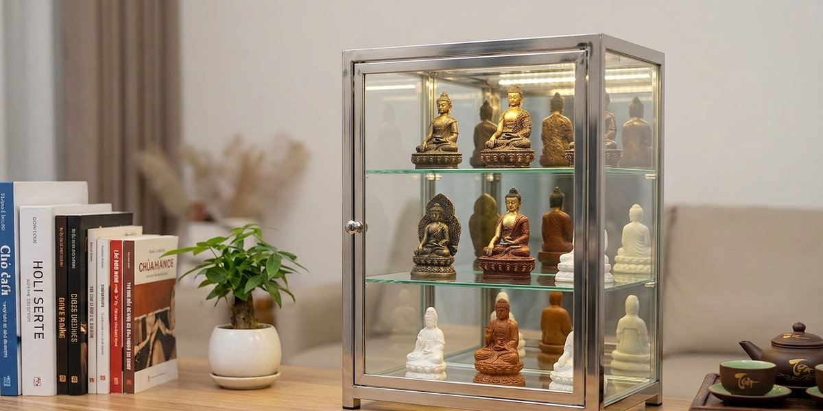 Tủ trưng bày tượng mini