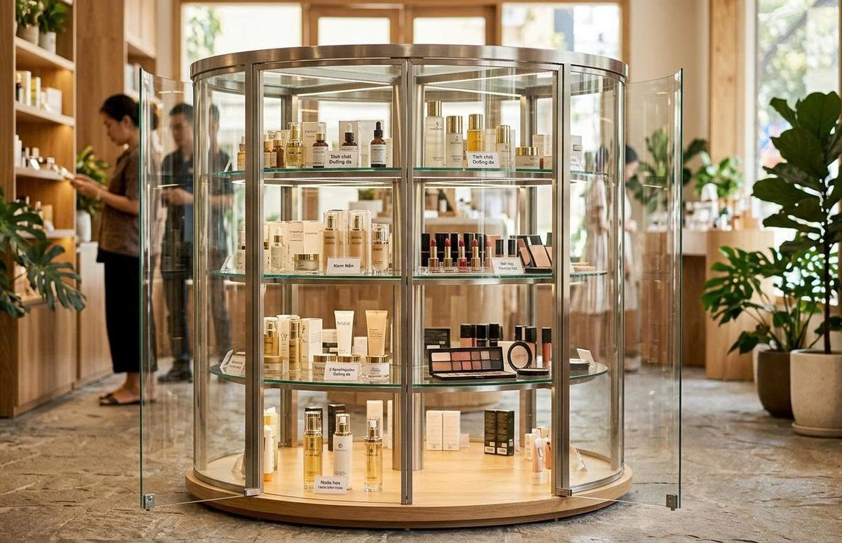 Tủ trưng bày mỹ phẩm mini