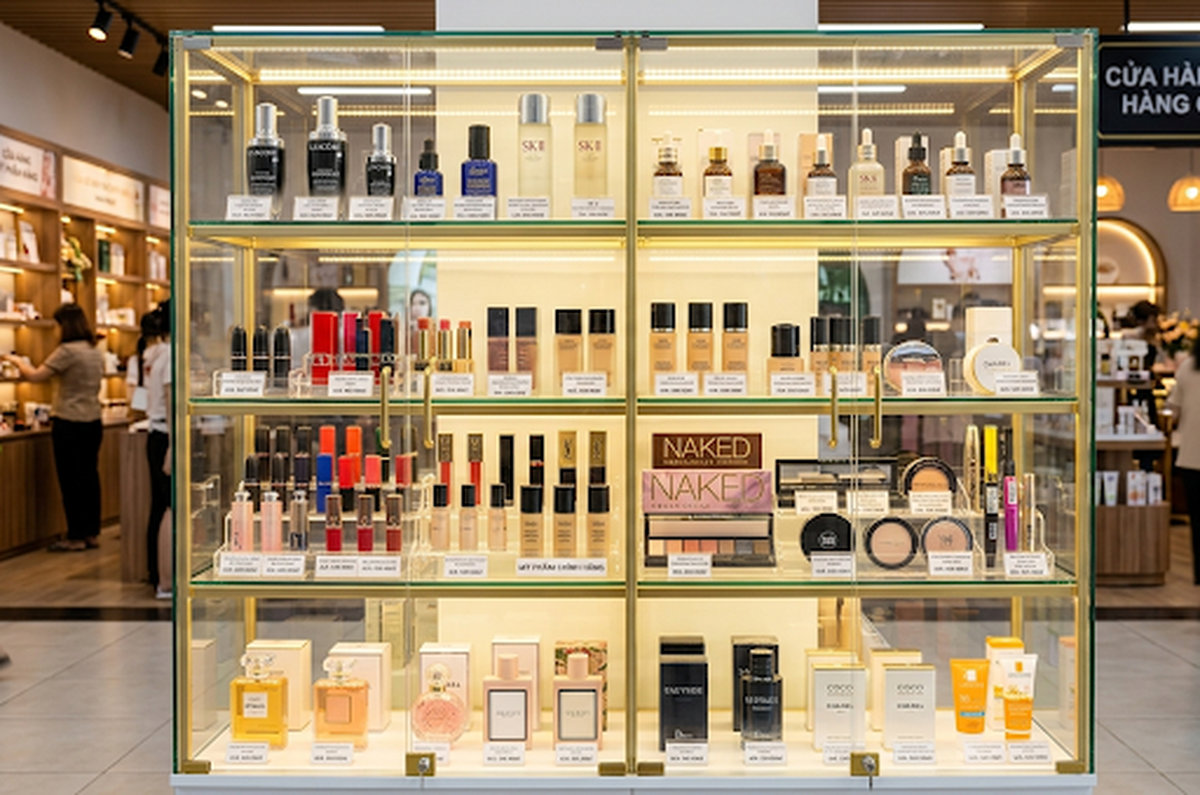 Hiển thị mỹ phẩm thanh lý