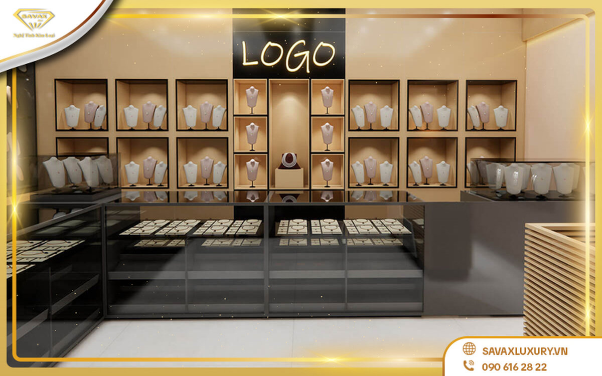 tủ trưng bày trang sức âm tường