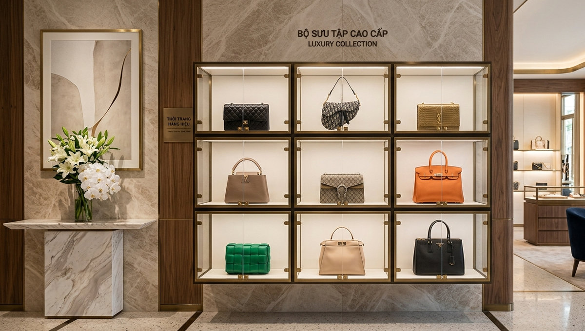 Tủ trưng bày túi xách chất lượng