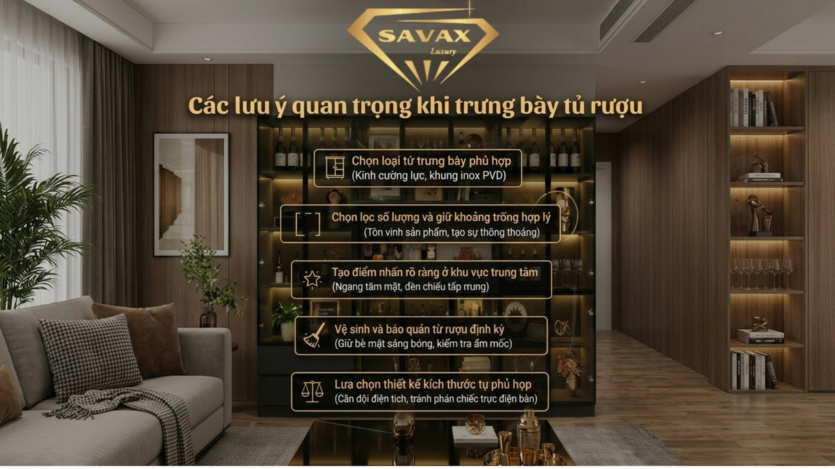 cách trưng bày tủ rượu đẹp bền