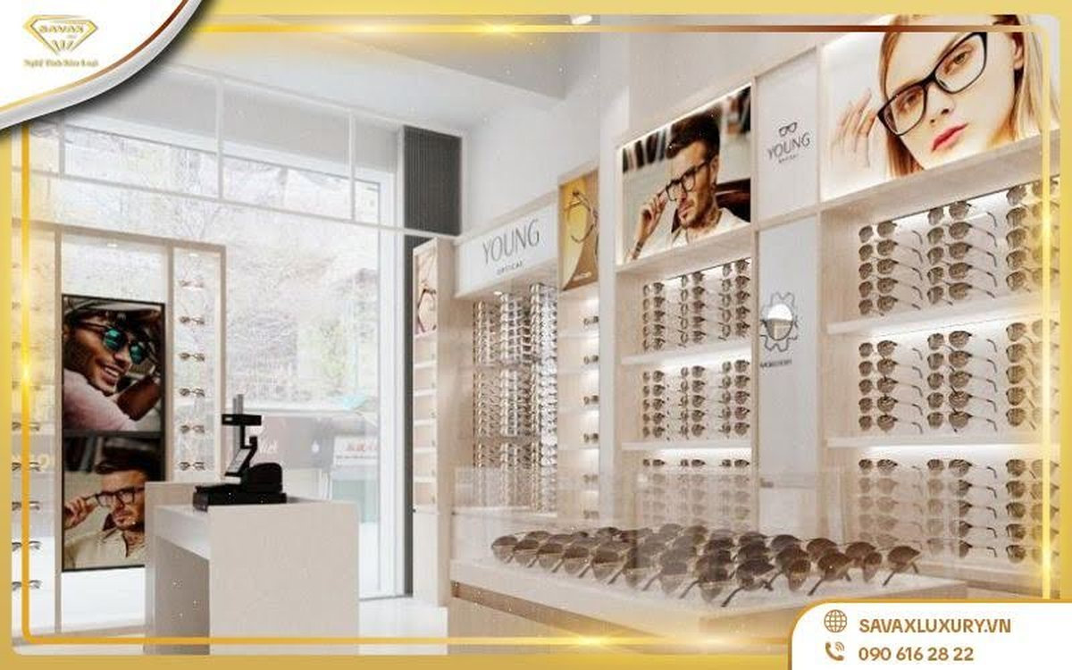 Hệ tủ kính đèn LED sang trọng